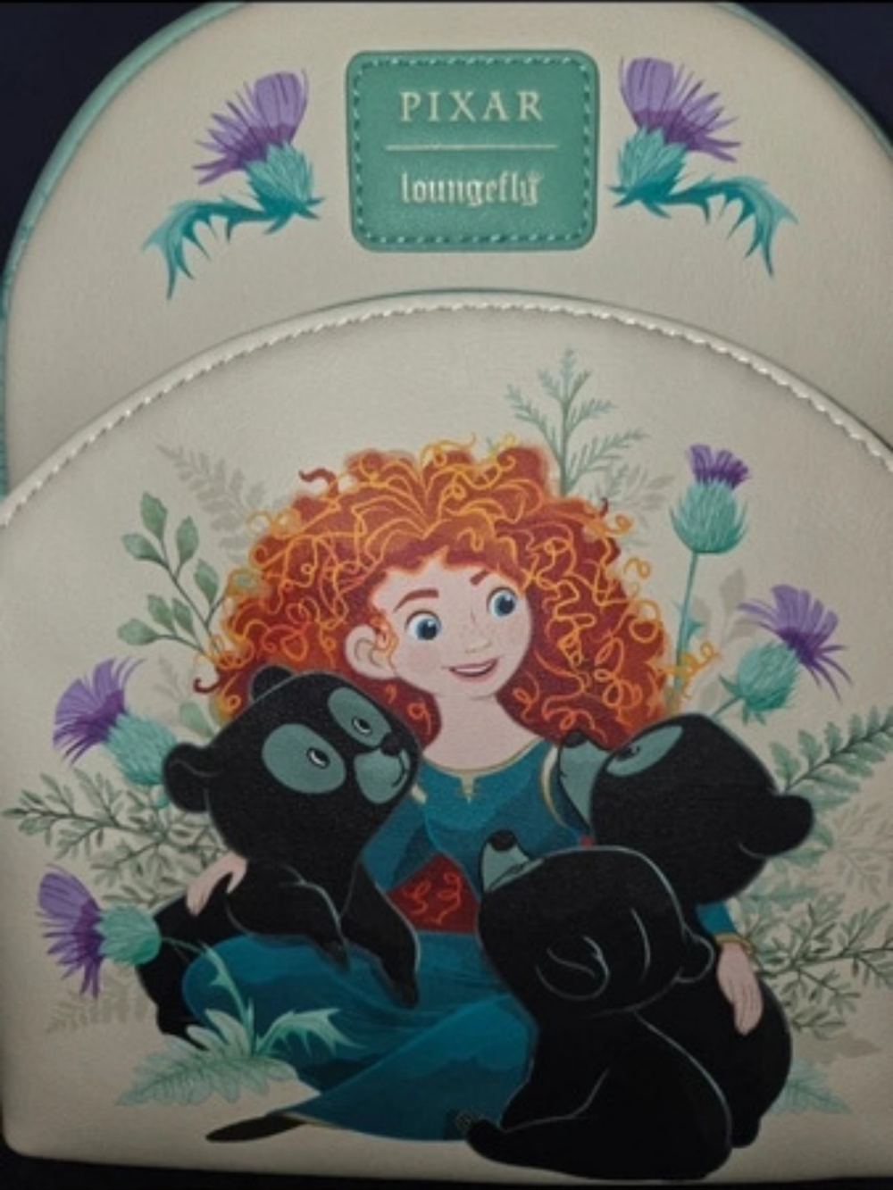 Disney Pixar Loungefly Brave Merida Bear Brothers Floral Mini Backpack Purse Nwt